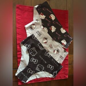 Hello Kitty Women's Panties Set - Black, White, Gray